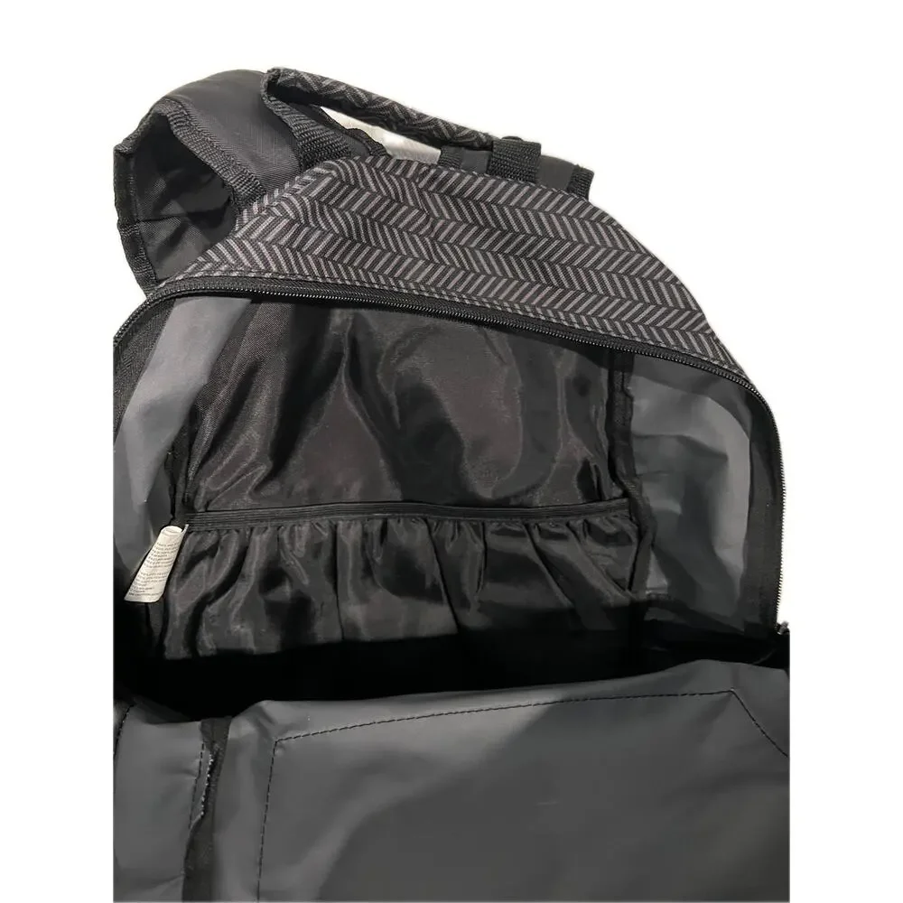Eastsport Herringbone Black Gray Backpack